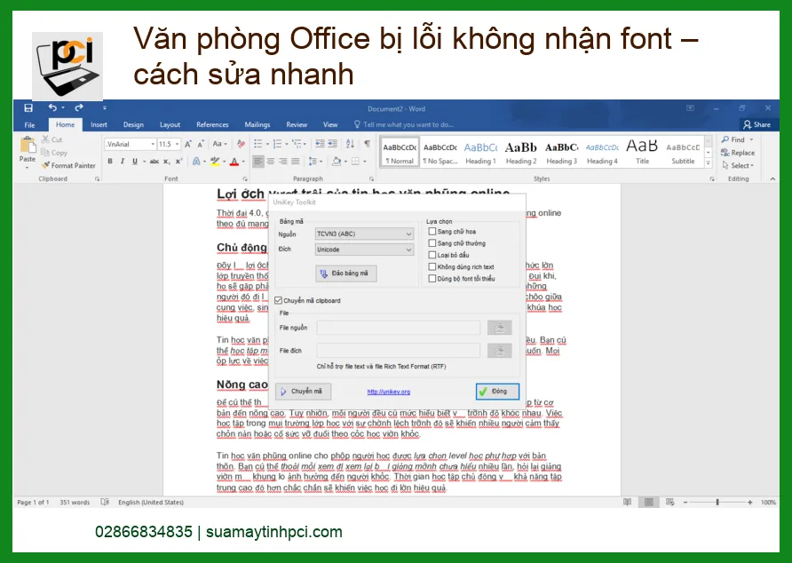 Văn Phòng Office Bị Lỗi Không Nhận Font – Cách Sửa Nhanh & Hiệu Quả Từ Chuyên Gia