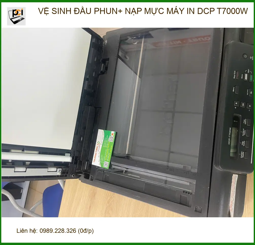 Vệ sinh đầu phun, nạp mực máy in DCP T7000W Quận Phú Nhuận – Anh Quân.