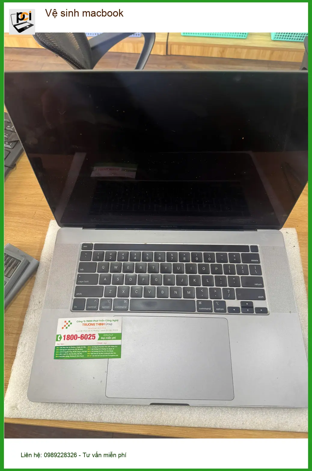 Chị Tâm lo máy nóng tìm dịch vụ vệ sinh macbook – Trung tâm Quận Tân Bình