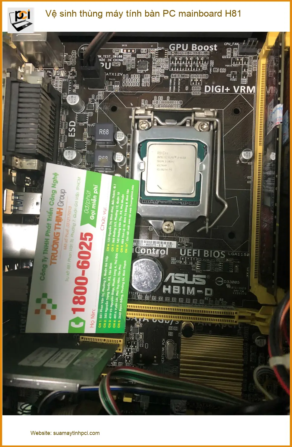 Anh Khánh ở Quận Bình Tân – Vệ sinh thùng PC mainboard H81 sạch như mới