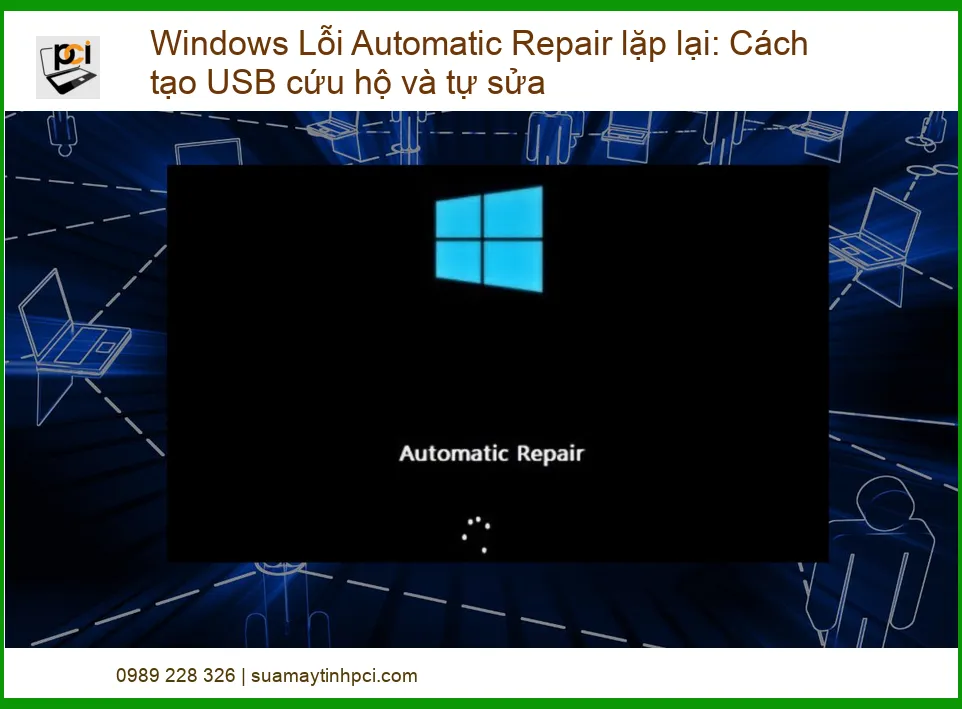 Windows Lỗi Automatic Repair lặp lại: Cách tạo USB cứu hộ và tự sửa triệt để