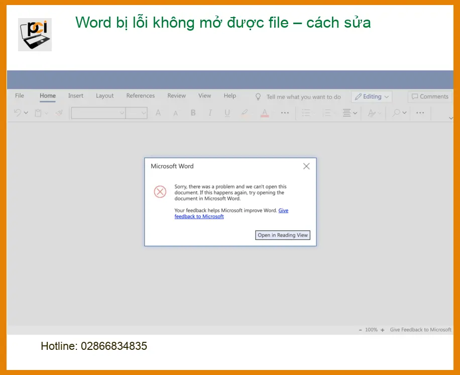 Văn phòng Word bị lỗi không mở được file – Địa chỉ sửa máy tính uy tín TPHCM
