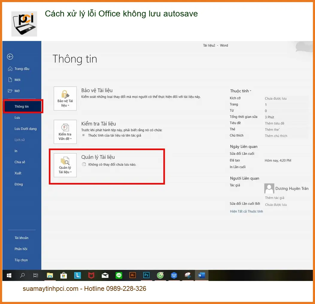 Văn phòng Cách xử lý lỗi Office không lưu autosave – Địa chỉ hỗ trợ