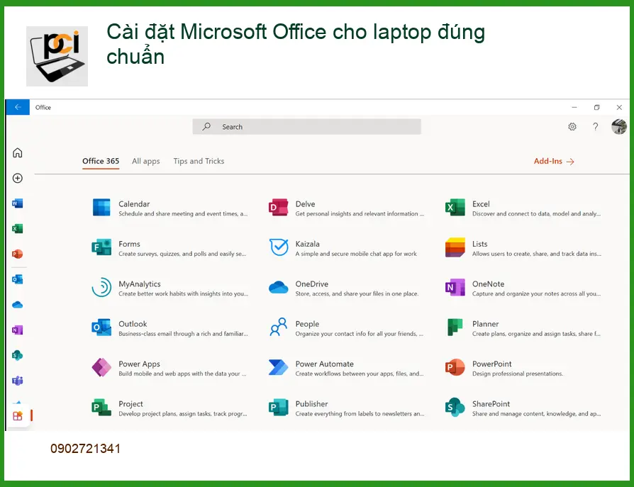 Cài đặt Microsoft Office cho laptop đúng chuẩn – PCI hỗ trợ TPHCM