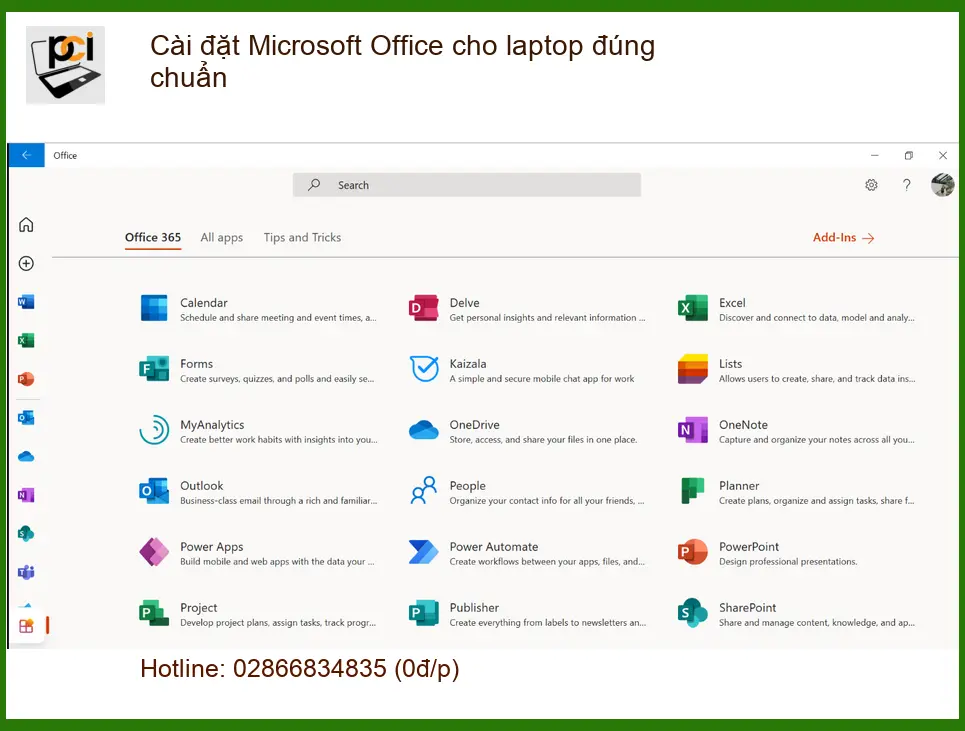 Văn phòng Cài đặt Microsoft Office cho laptop đúng chuẩn – Trung tâm hỗ trợ TPHCM
