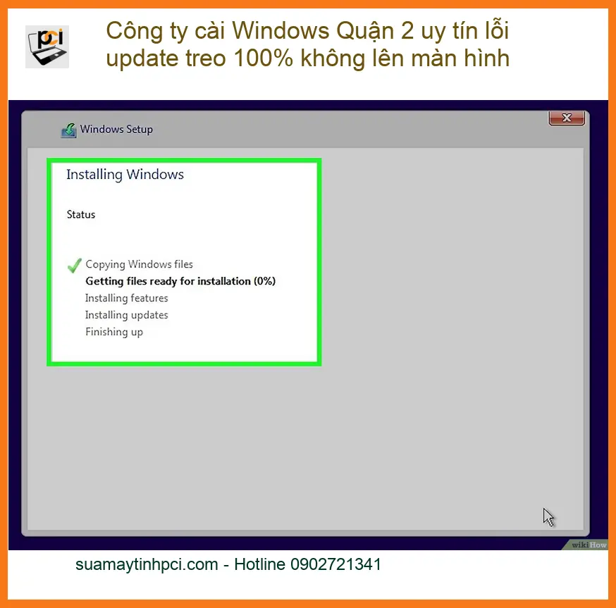 Windows cài Quận 2 lỗi update treo – Dịch vụ sửa máy tính uy tín