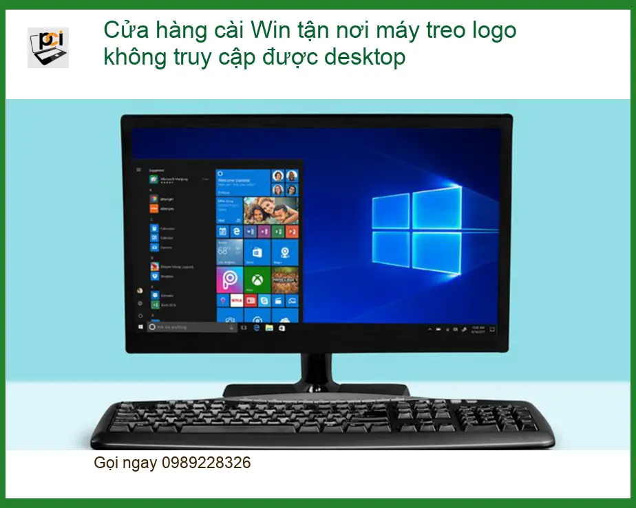 Cài Win tận nơi máy treo logo không desktop – Dịch vụ khắc phục nhanh