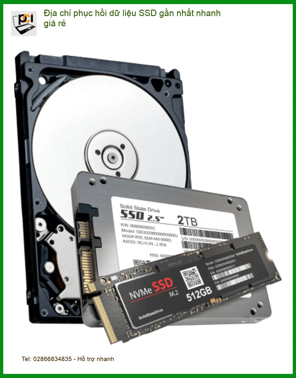 Khôi Phục Dữ Liệu SSD Gần Nhất – Dịch vụ lấy liền, gọi ngay!