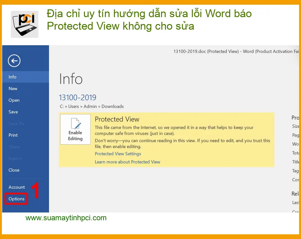 Sửa lỗi Word Protected View không cho chỉnh sửa – Địa chỉ uy tín TPHCM