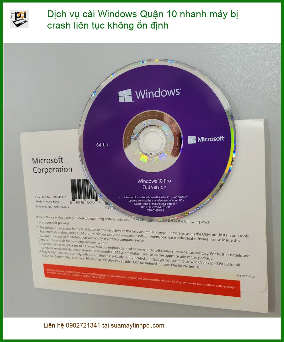 Windows Dịch vụ cài Quận 10 máy crash liên tục – Gọi thợ sửa nhanh TPHCM
