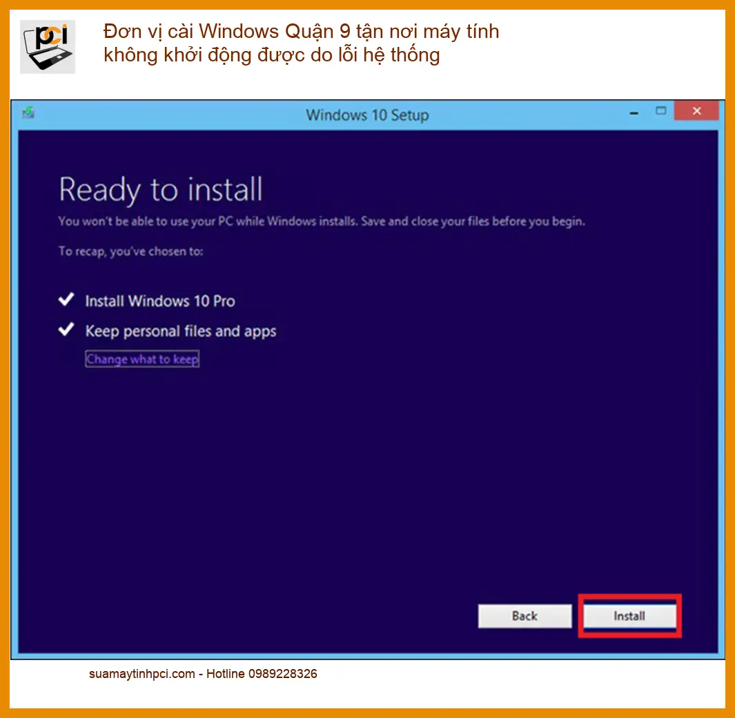 Windows Đơn vị cài Quận 9 tận nơi máy tính lỗi – Trung tâm hỗ trợ