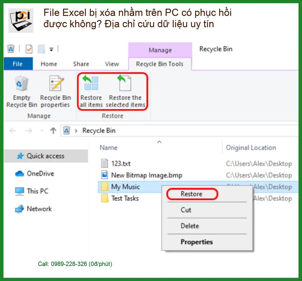 Khôi phục File Excel bị xóa nhầm trên PC – Địa chỉ cứu dữ liệu uy tín