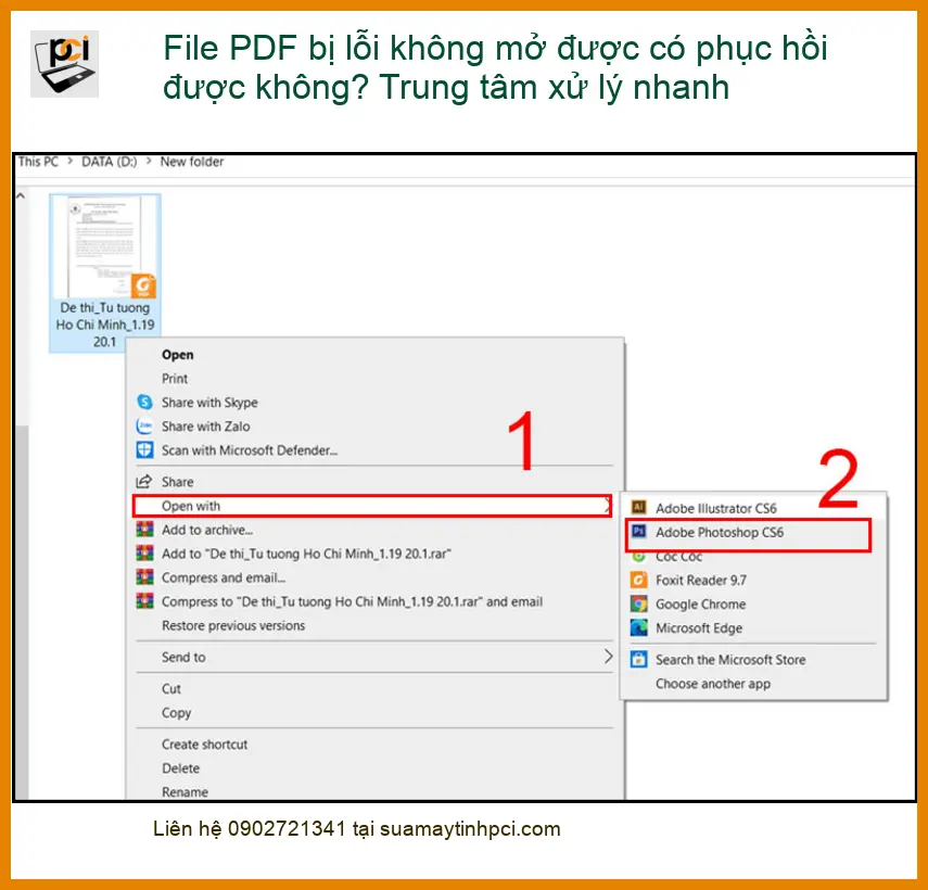 Khôi Phục Dữ Liệu PDF lỗi không mở được – Trung tâm cứu dữ liệu TPHCM
