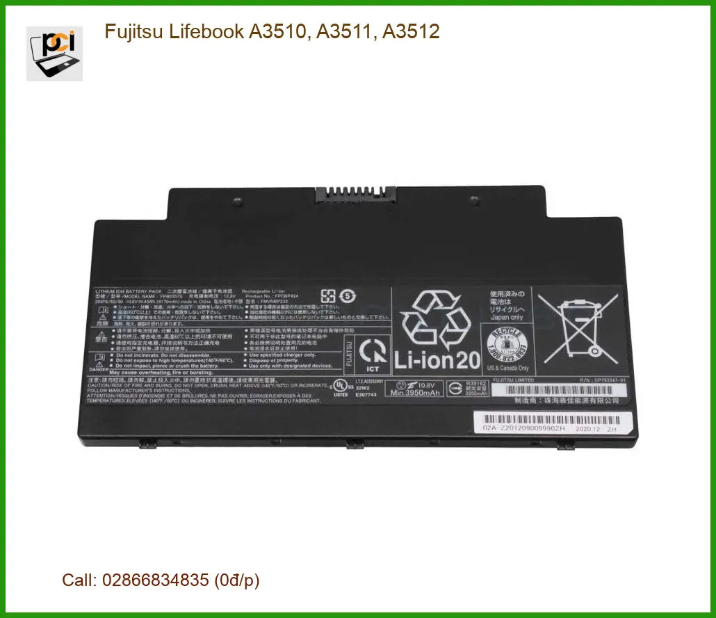 Pin Laptop Fujitsu Lifebook A3510 A3511 A3512 - Thay Lấy Ngay TPHCM Giá Rẻ