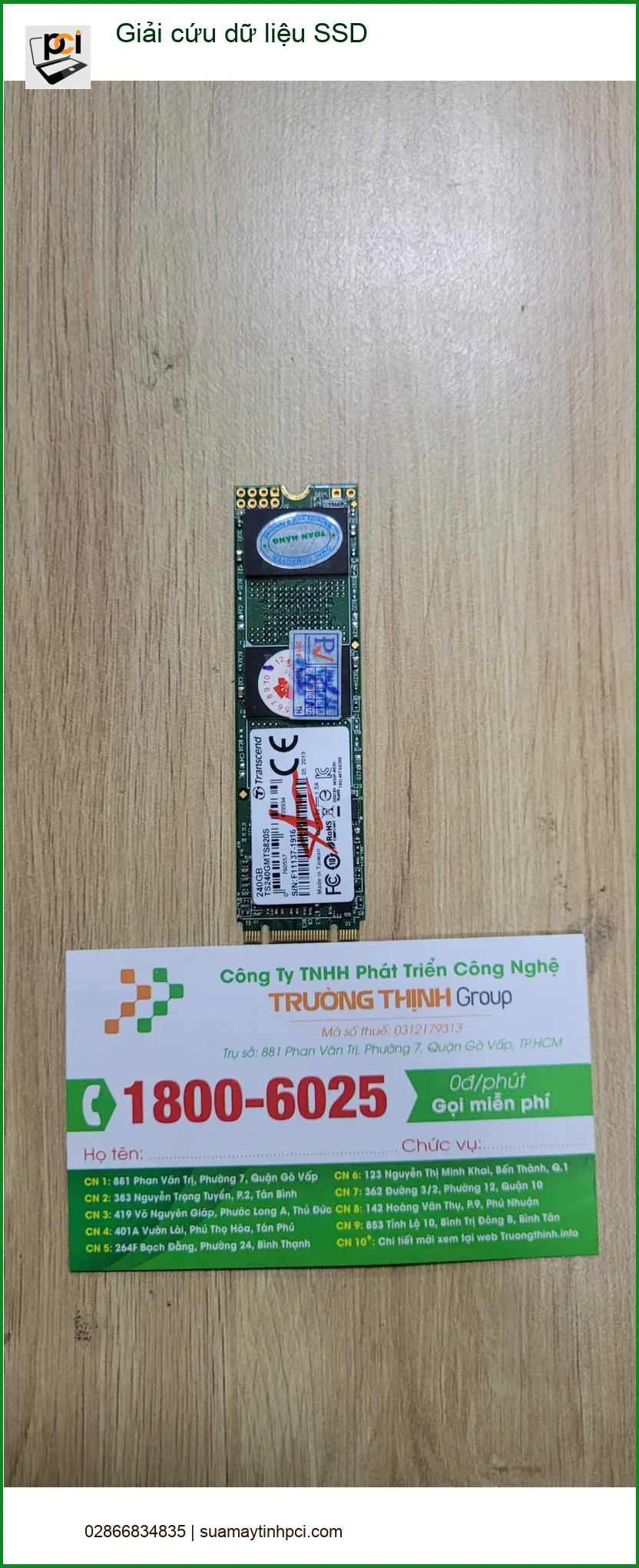 Chị Thảo lo lắng mất dữ liệu SSD quan trọng - Tìm nơi giải cứu ở Bình Tân ảnh thực tế 1