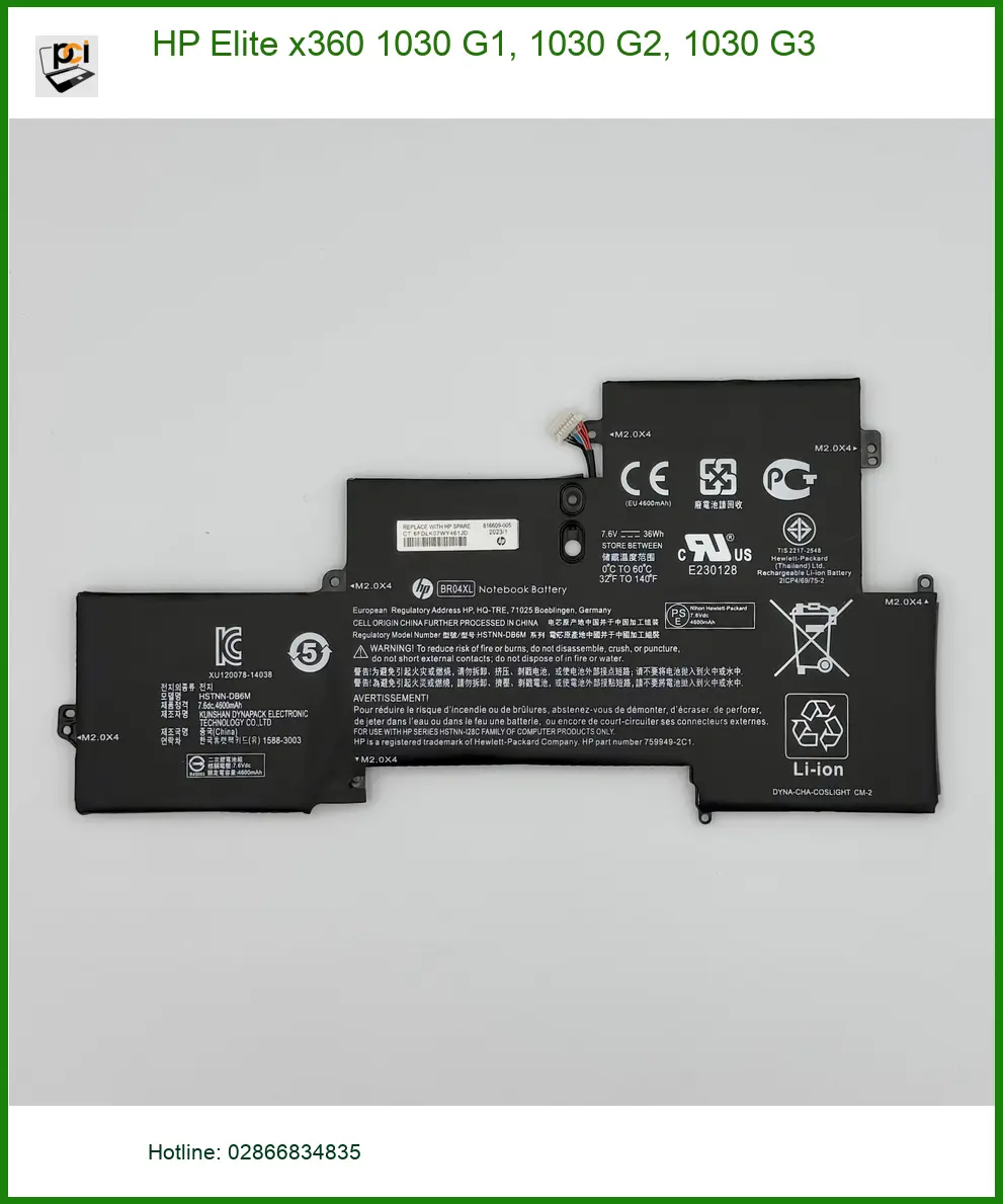 Pin Laptop HP Elite x360 1030 G1, G2, G3 - Thay Nhanh, Giá Tốt TPHCM