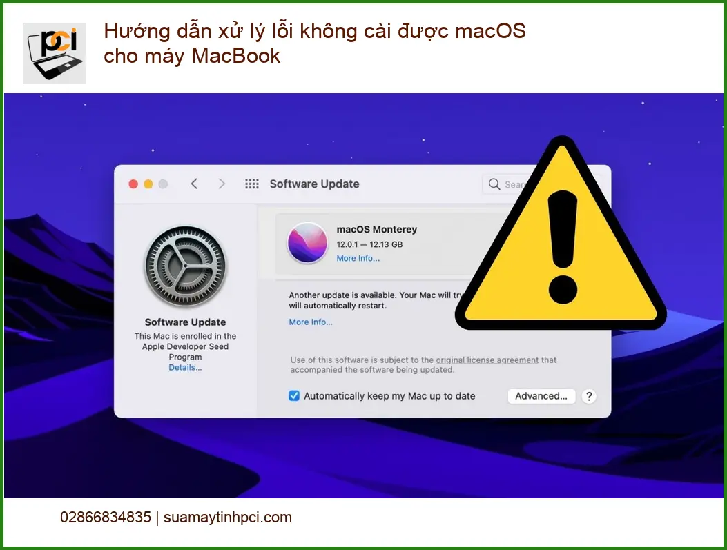 Macbook lỗi không cài được macOS – Địa chỉ trung tâm hỗ trợ gần đây