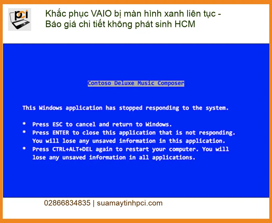 Sửa Laptop Khắc phục VAIO bị màn hình xanh liên tục – Trung tâm uy tín HCM