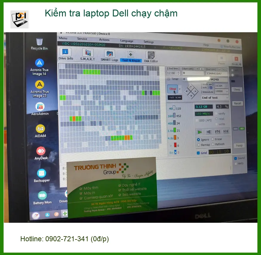 Anh Bảo kế toán lo lắng về laptop Dell chạy chậm ở Quận Thủ Đức