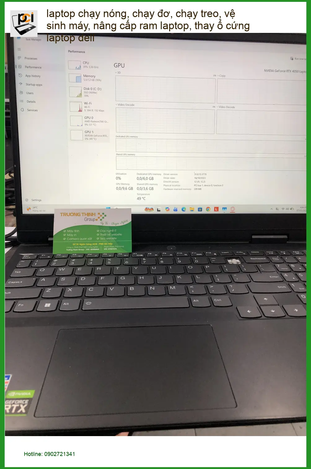 Anh Minh quản lý dự án gặp sự cố laptop Dell chạy nóng ở Bình Thạnh