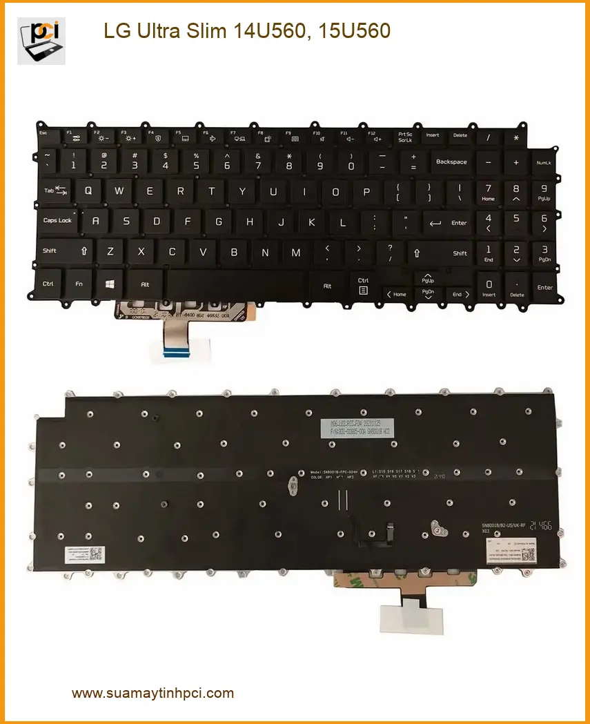 Bàn phím Laptop LG Ultra Slim 14U560, 15U560 - Thay bàn phím Nhanh TPHCM | Giá Tốt