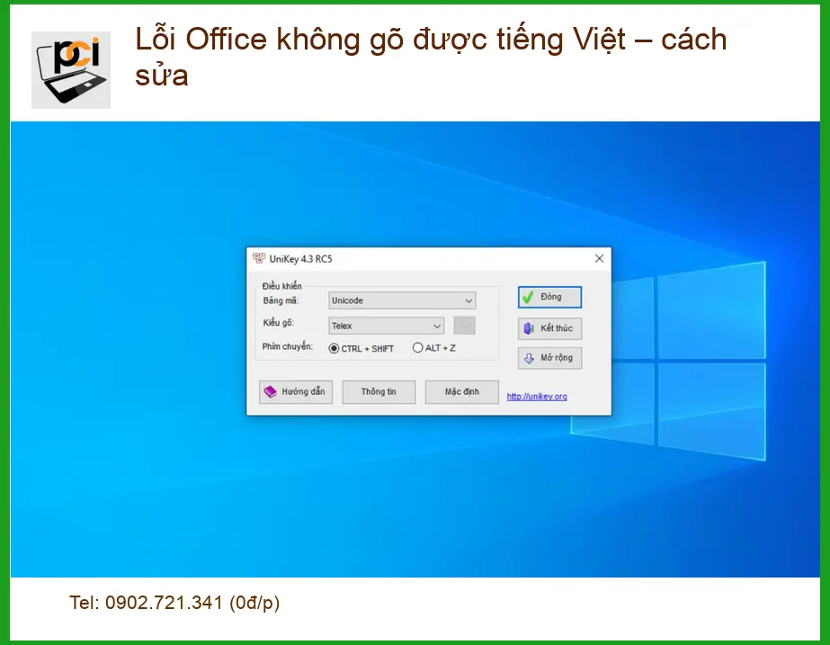 Văn phòng Lỗi Office không gõ được tiếng Việt – Trung tâm sửa máy tính
