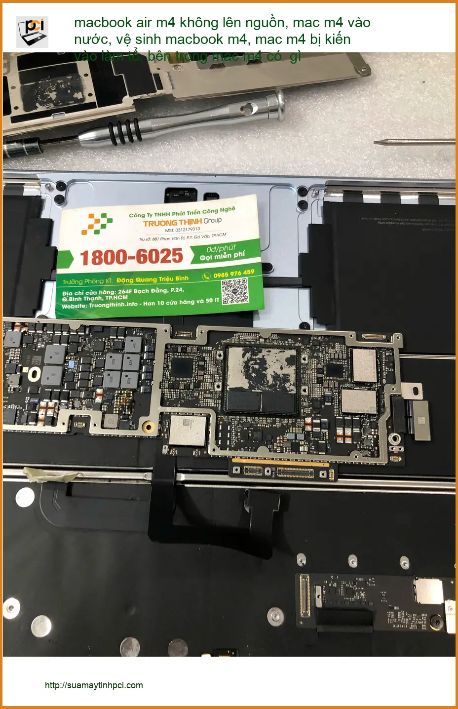 Chú Tùng kỹ sư xây dựng – Sửa Macbook Air M4 không lên nguồn Quận Bình Thạnh