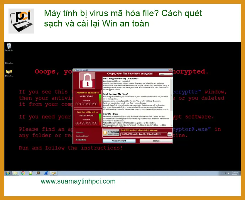Windows máy tính bị virus mã hóa file? Quét sạch, cài Win an toàn – Trung tâm hỗ trợ