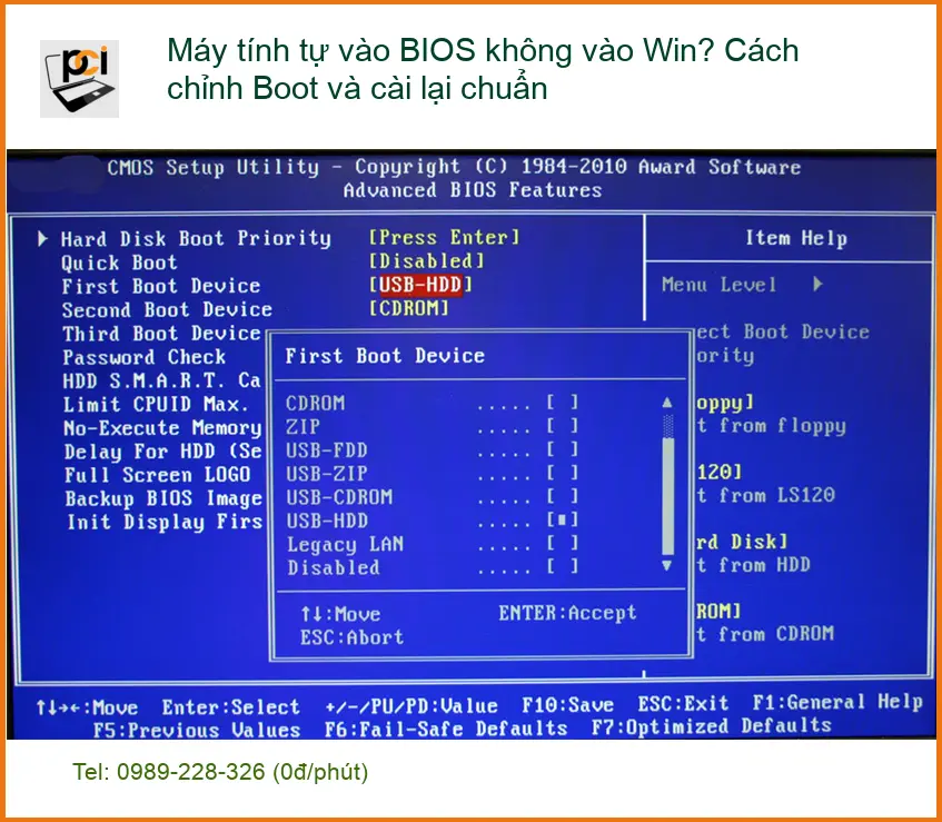 Windows Máy tính tự vào BIOS không Win? Cách chỉnh Boot – Trung tâm sửa máy tính
