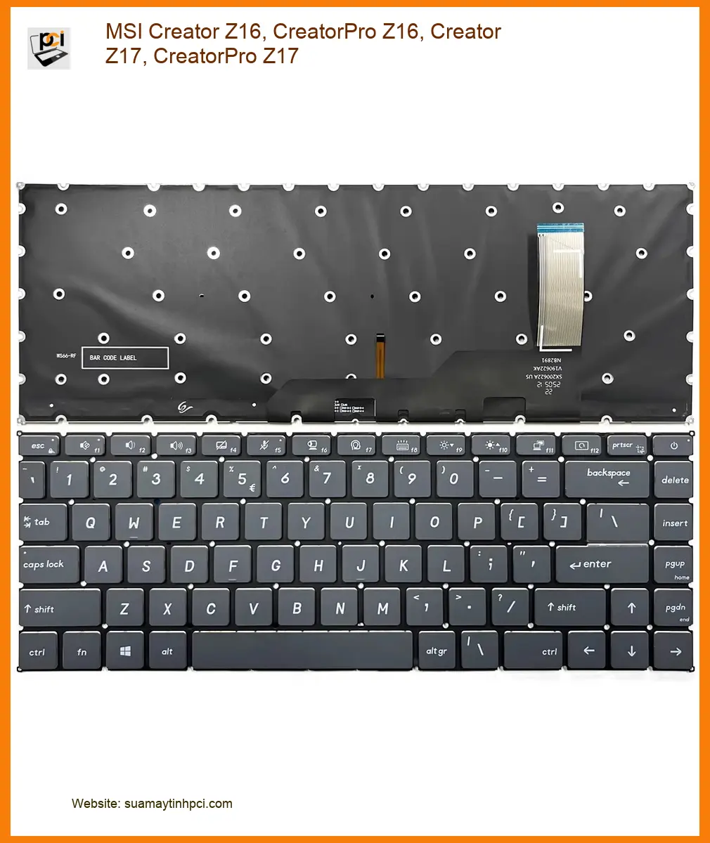 Bàn phím Laptop MSI Creator Z16, CreatorPro Z17 - Sửa Lấy Liền, Giá Tốt TPHCM