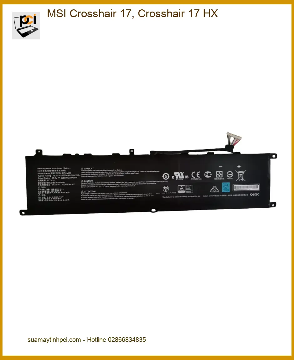 Pin Laptop MSI Crosshair 17 HX - Thay Nhanh Tại Cửa Hàng TPHCM Giá Rẻ