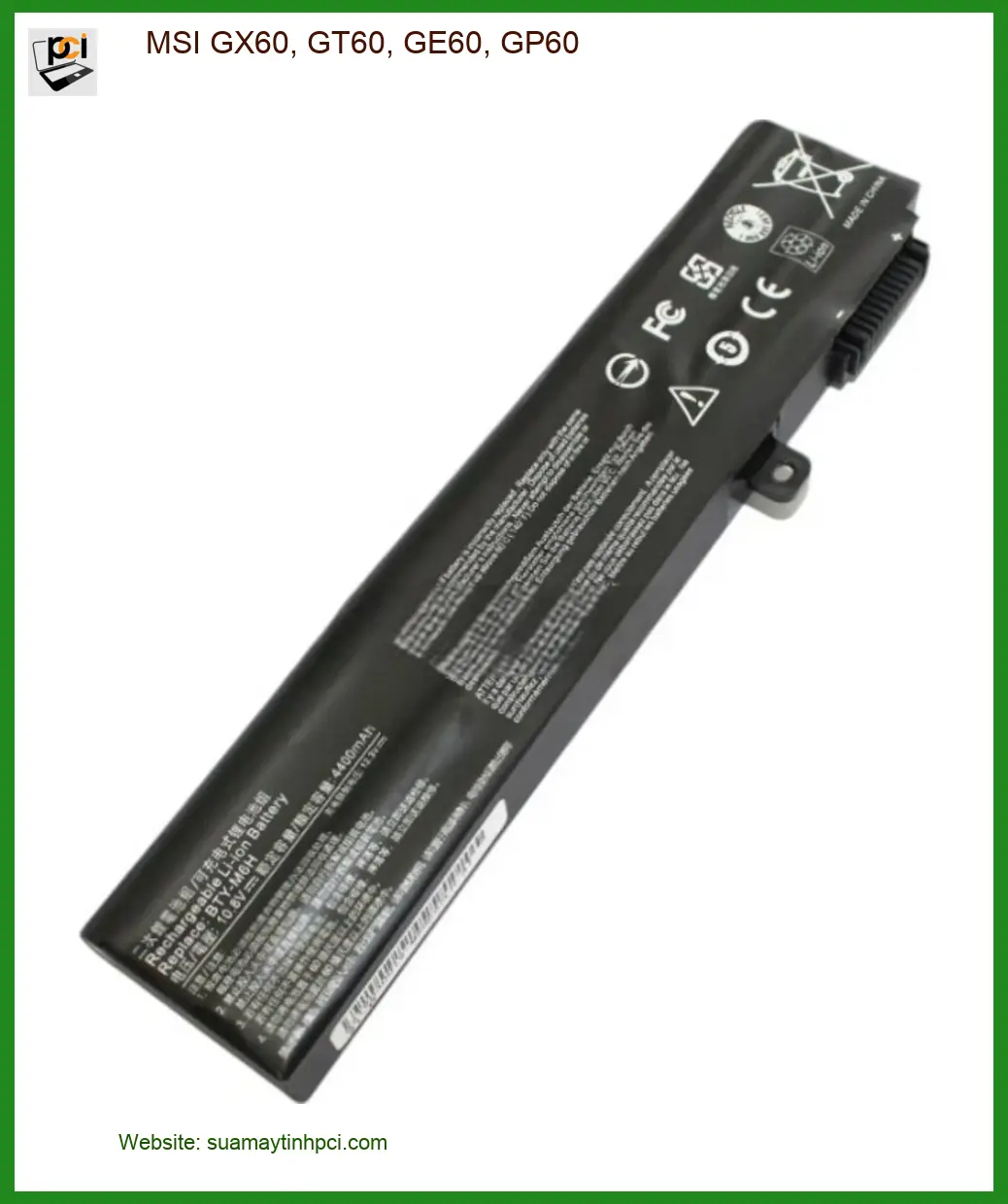Pin Laptop MSI GX60, GT60, GE60, GP60 - Thay Lấy Liền TPHCM | Giá Rẻ Trung Tâm
