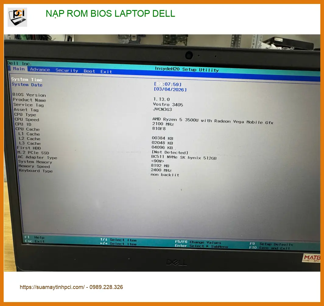 Dịch vụ nạp rom bios laptop Dell Quận Tân Bình – Anh Hải sửa lỗi sau cập nhật
