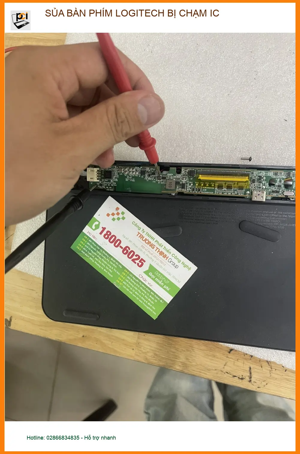 Anh Quốc Anh nhân viên văn phòng review sửa bàn phím Logitech chạm IC Quận Phú Nhuận lấy liền ảnh thực tế 2