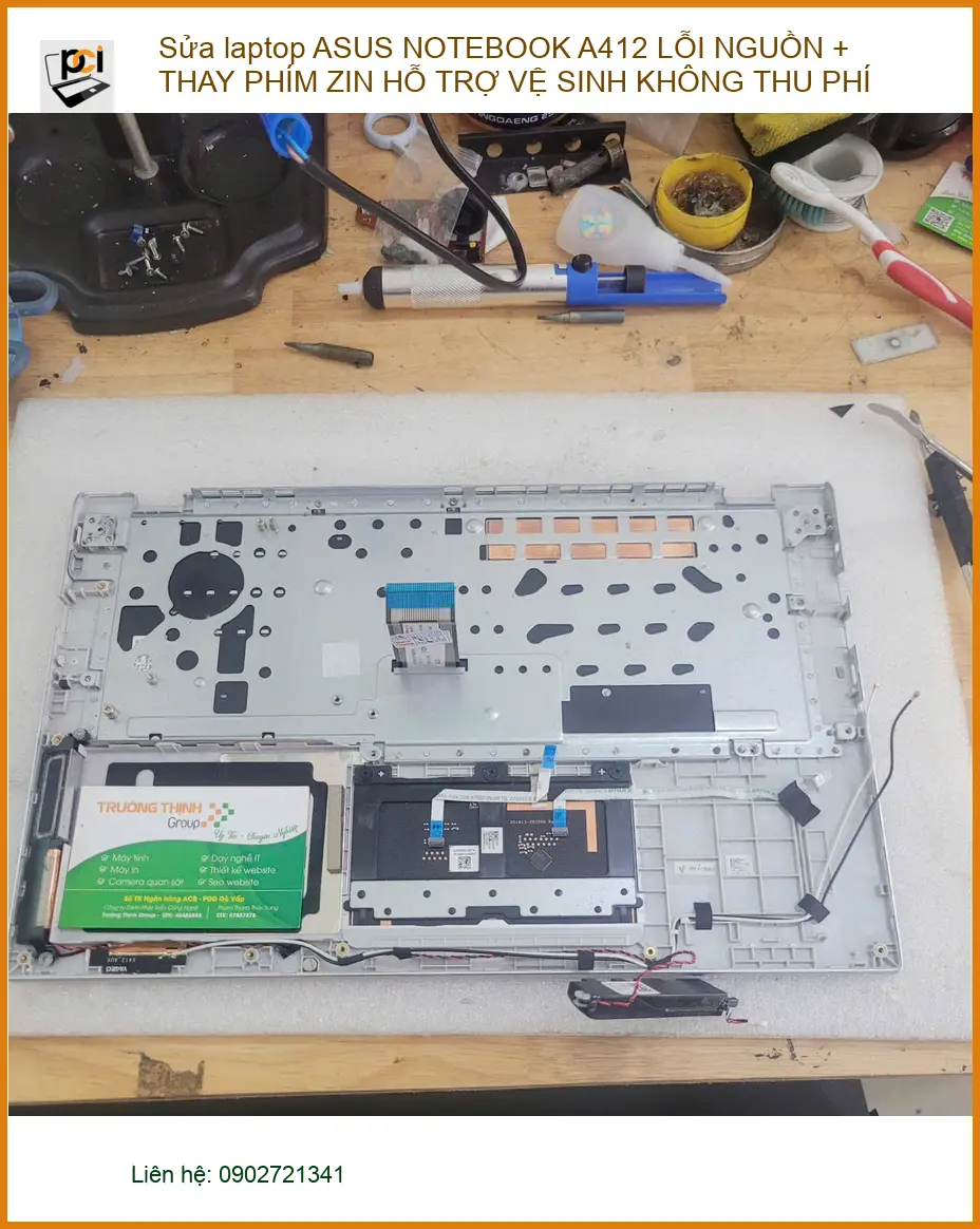 Chú Bình sửa nguồn, thay phím laptop ASUS A412 miễn phí vệ sinh Q.Phú Nhuận ảnh thực tế 1