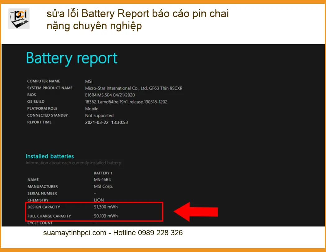 Sửa Laptop lỗi Battery Report pin chai nặng – Trung tâm hỗ trợ TPHCM