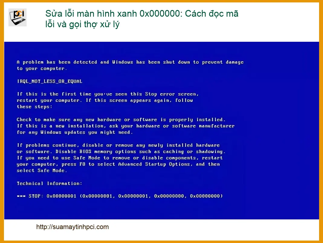 Thủ thuật Phần mềm Sửa lỗi màn hình xanh 0x000000 – Cách đọc mã và tự xử lý tại nhà
