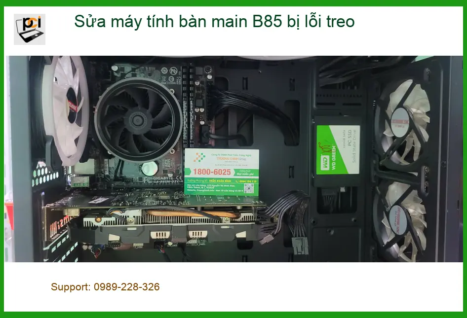 Chị Nguyệt kế toán sửa máy tính bàn main B85 lỗi treo ở Quận Bình Tân ảnh thực tế 1