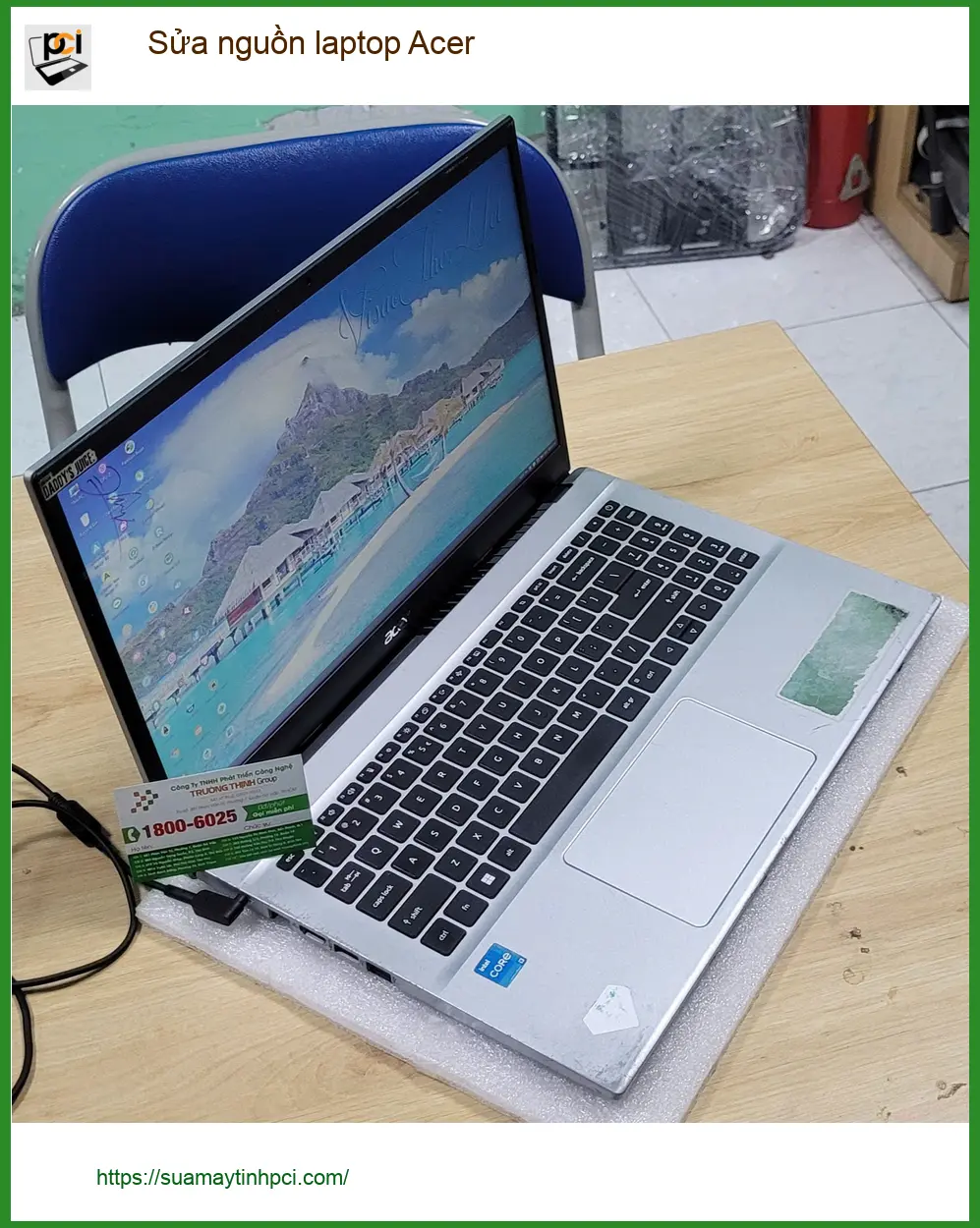 Cô Diễm nhân viên văn phòng tìm Chỗ Sửa nguồn laptop Acer Quận Bình Tân lấy ngay ảnh thực tế 1