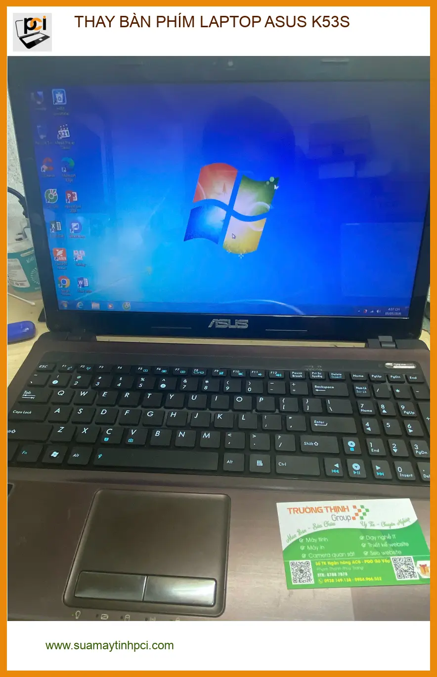 Thay bàn phím laptop Asus K53S Quận Gò Vấp - Anh Minh lấy liền sau 30 phút ảnh thực tế 1
