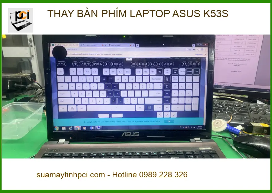 Thay bàn phím laptop Asus K53S Quận Gò Vấp - Anh Minh lấy liền sau 30 phút ảnh thực tế 2