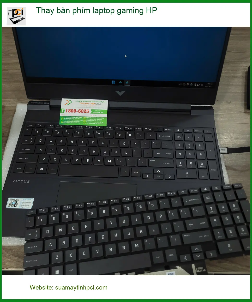 Bạn Phúc tìm chỗ thay bàn phím laptop gaming HP Quận Tân Bình uy tín