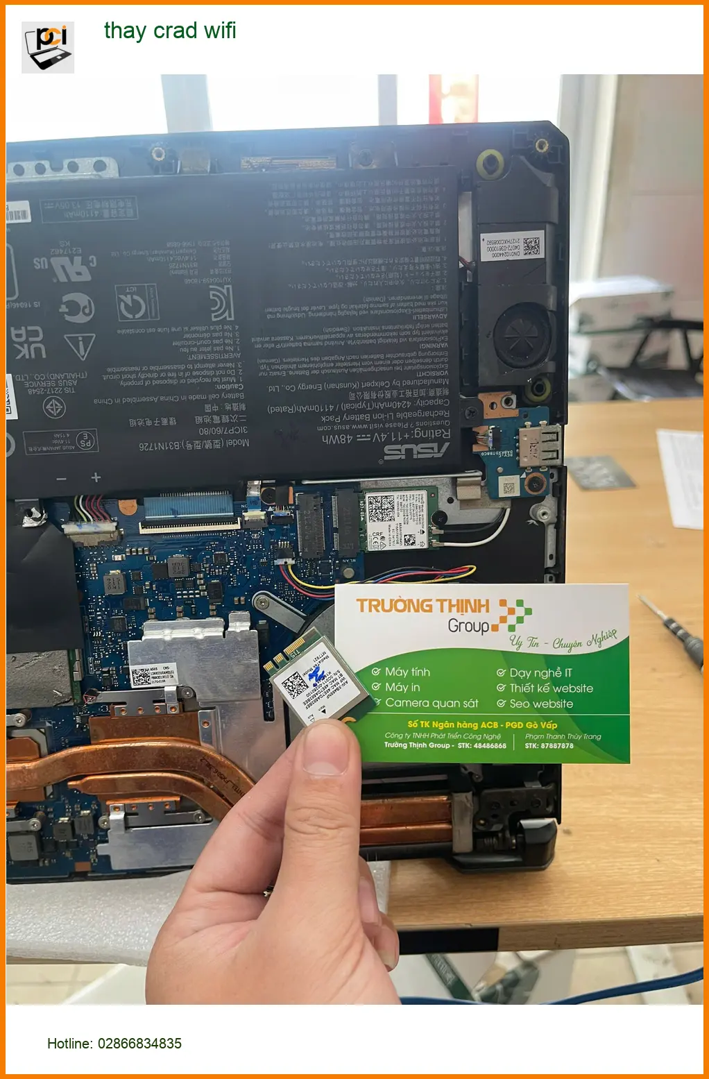 Chỗ thay crad wifi Quận Thủ Đức lấy liền - Cô Thanh giáo viên hết lo mạng chập chờn ảnh thực tế 1