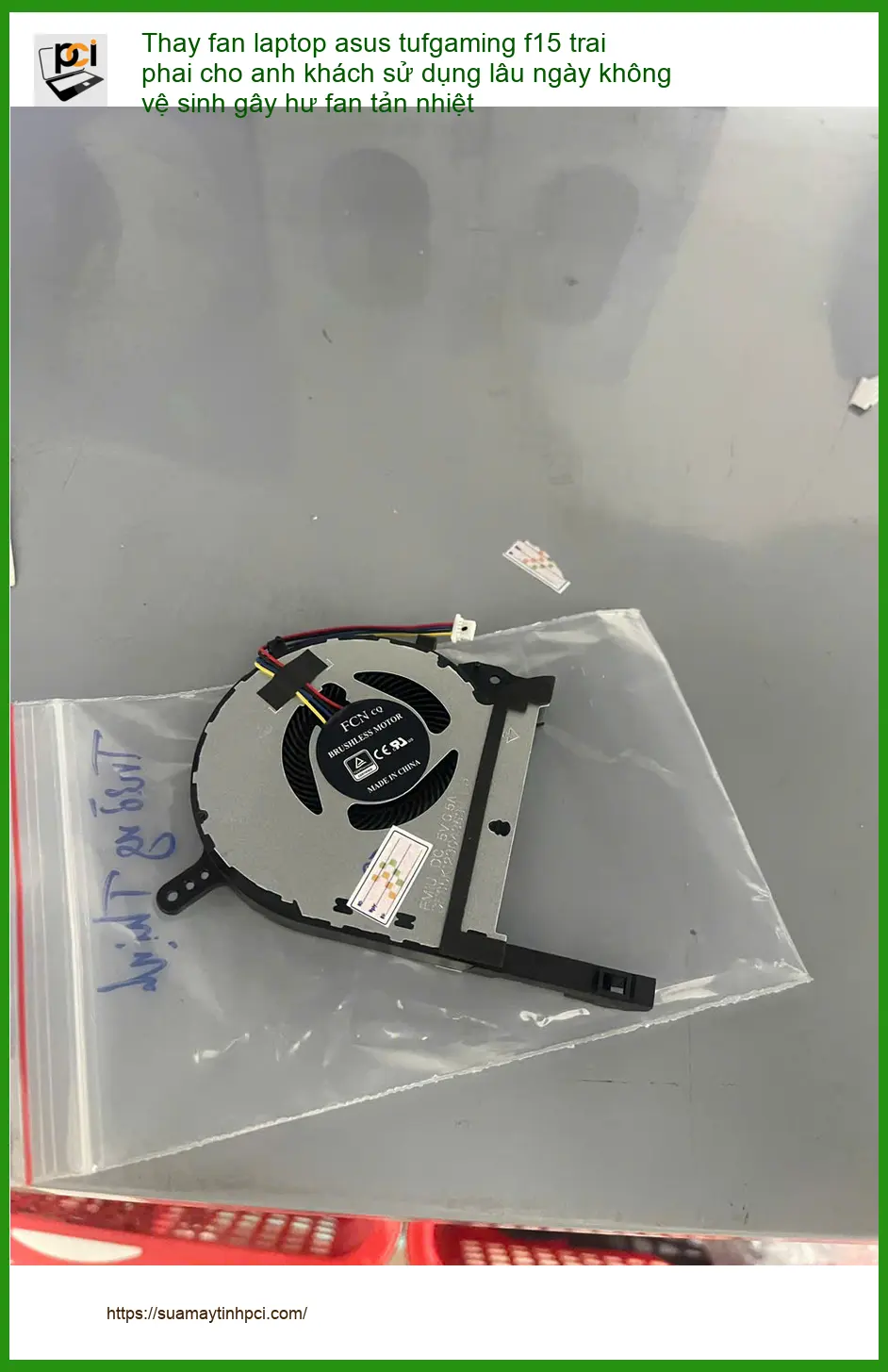 Chỗ thay fan laptop Asus TUF Gaming F15 cho anh Trường ở Phú Nhuận bị hư do bụi bẩn