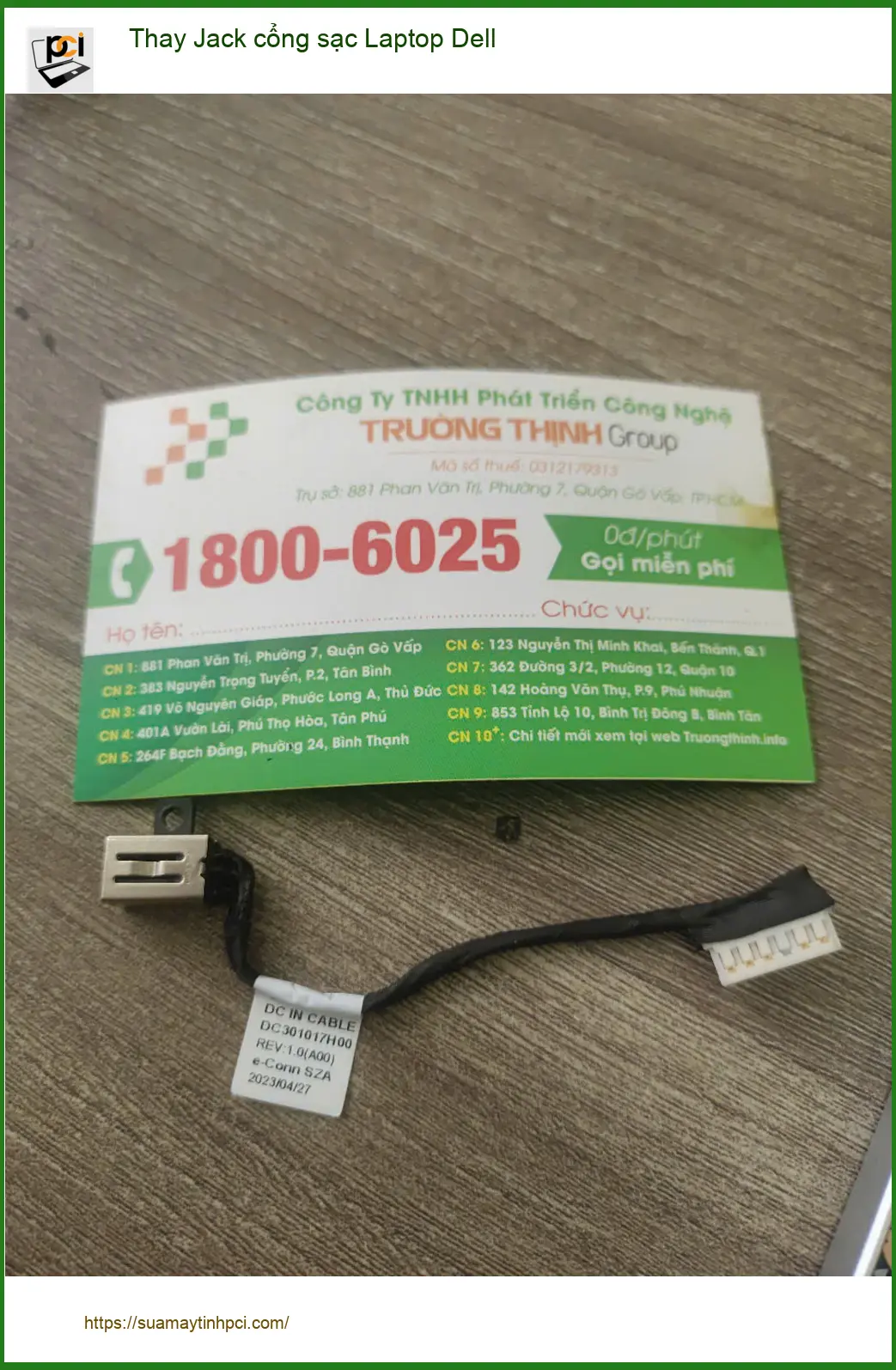 Anh Bảo bất ngờ tìm chỗ Thay Jack cổng sạc Laptop Dell Quận 7 gấp ảnh thực tế 1