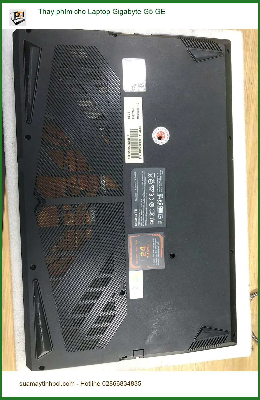 Dịch vụ thay phím Laptop Gigabyte G5 GE cho chú Kiên tại Quận Bình Tân