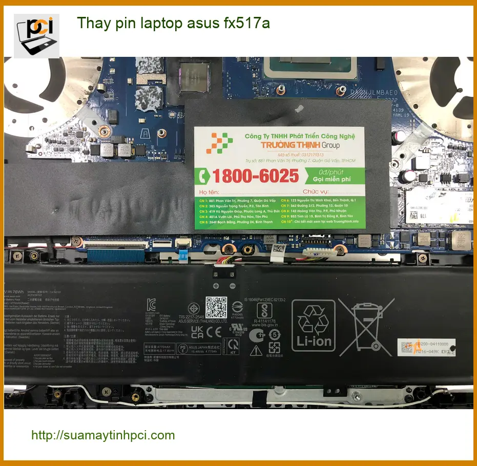 Anh Quang thợ chuyên thay pin laptop Asus FX517A Quận Bình Tân lấy liền