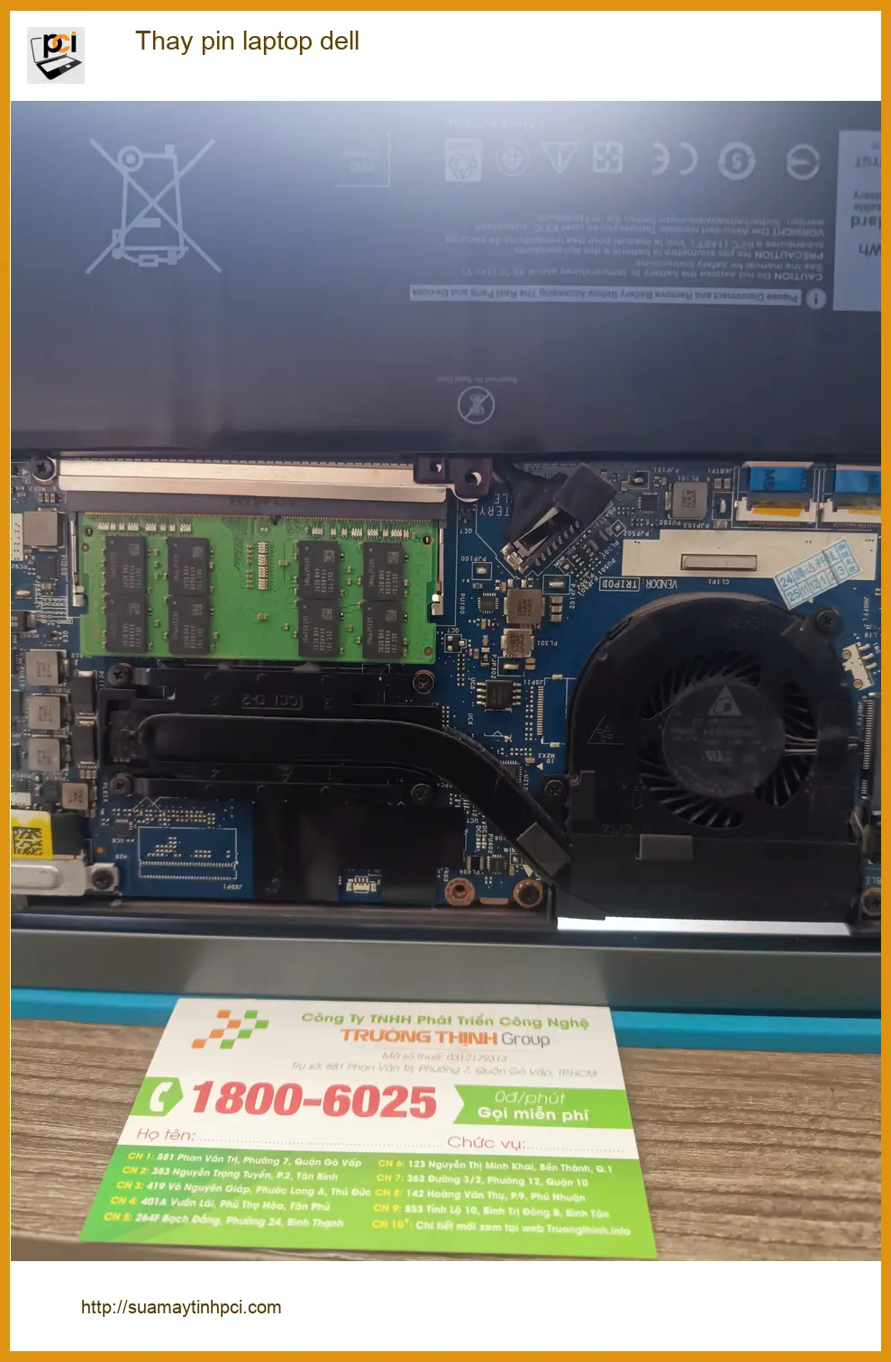 Anh Khôi kiến trúc sư tìm chỗ Thay pin laptop Dell Quận Tân Phú uy tín ảnh thực tế 1