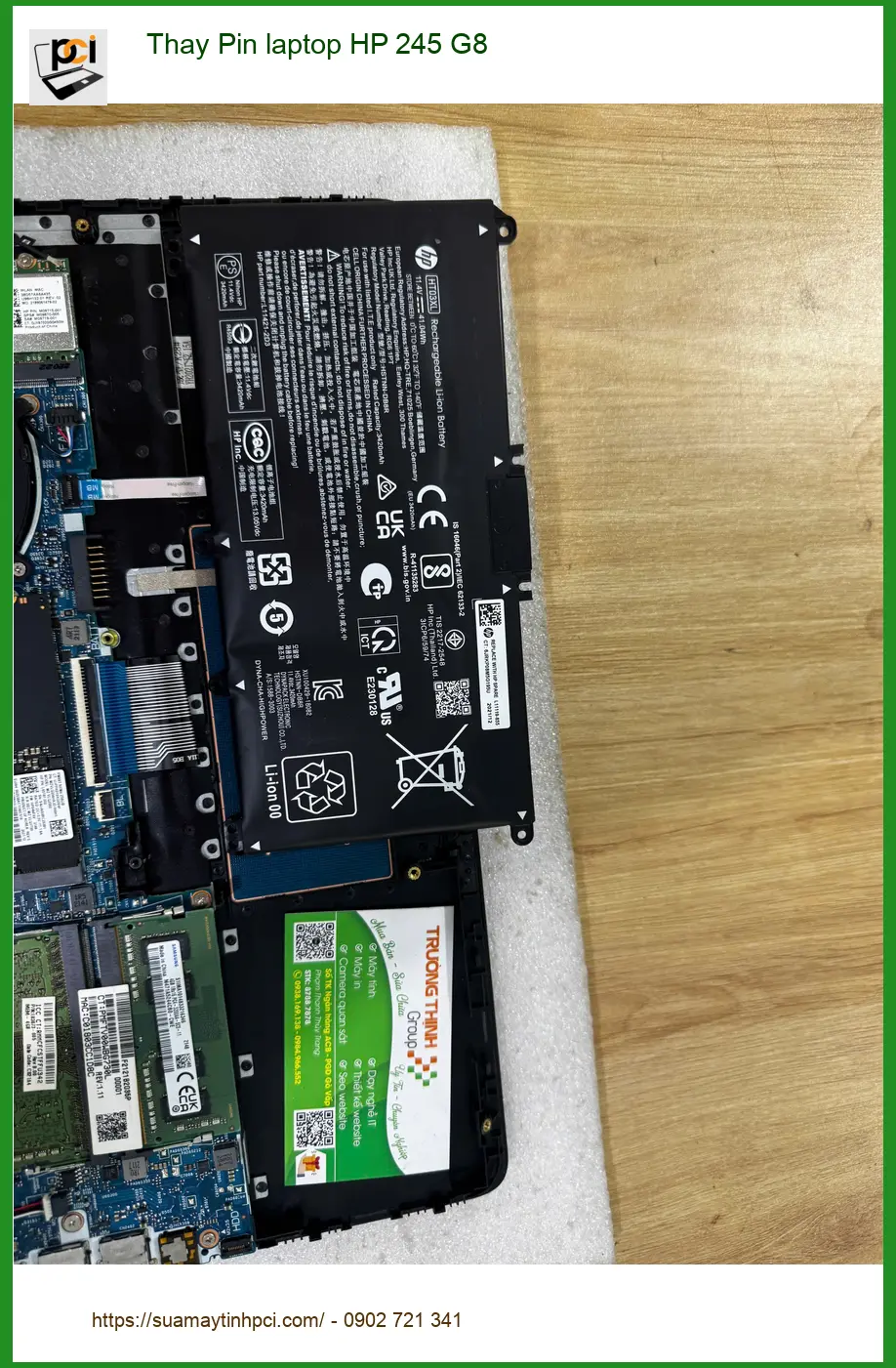 Chị Thanh giảng viên tìm chỗ thay pin laptop HP 245 G8 Quận 10 lấy ngay