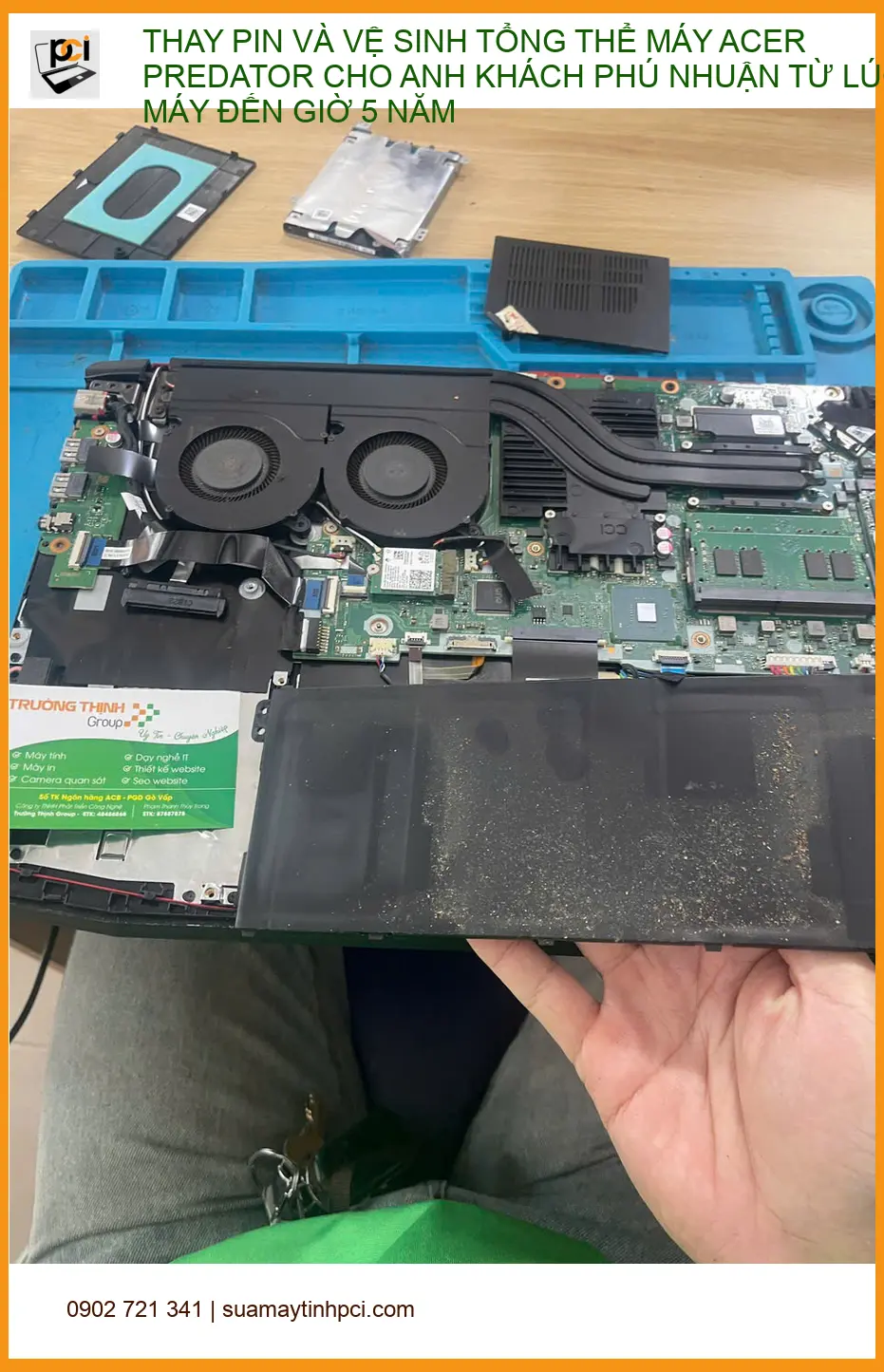 Tiệm thay pin, vệ sinh máy Acer Predator Quận Phú Nhuận – Anh Nam review dùng 6 năm